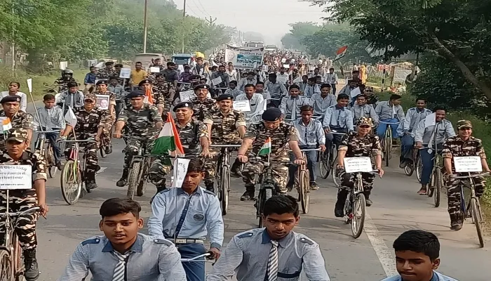 बहराइच: राष्ट्रीय एकता दिवस पर एसएसबी ने निकाली साइकिल रैली