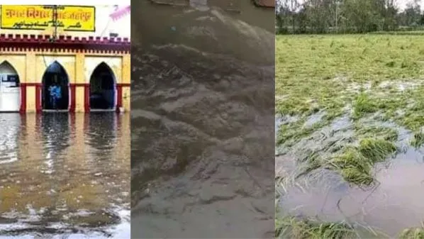 शाहजहांपुर: तीसरे दिन लगातार बारिश से हर तरफ पानी, जनजीवन अस्त-व्यस्त