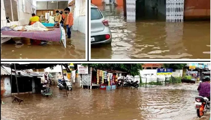 लखनऊ: यूपी में भारी बारिश से जनजीवन अस्त-व्यस्त, अस्पताल में भरा पानी