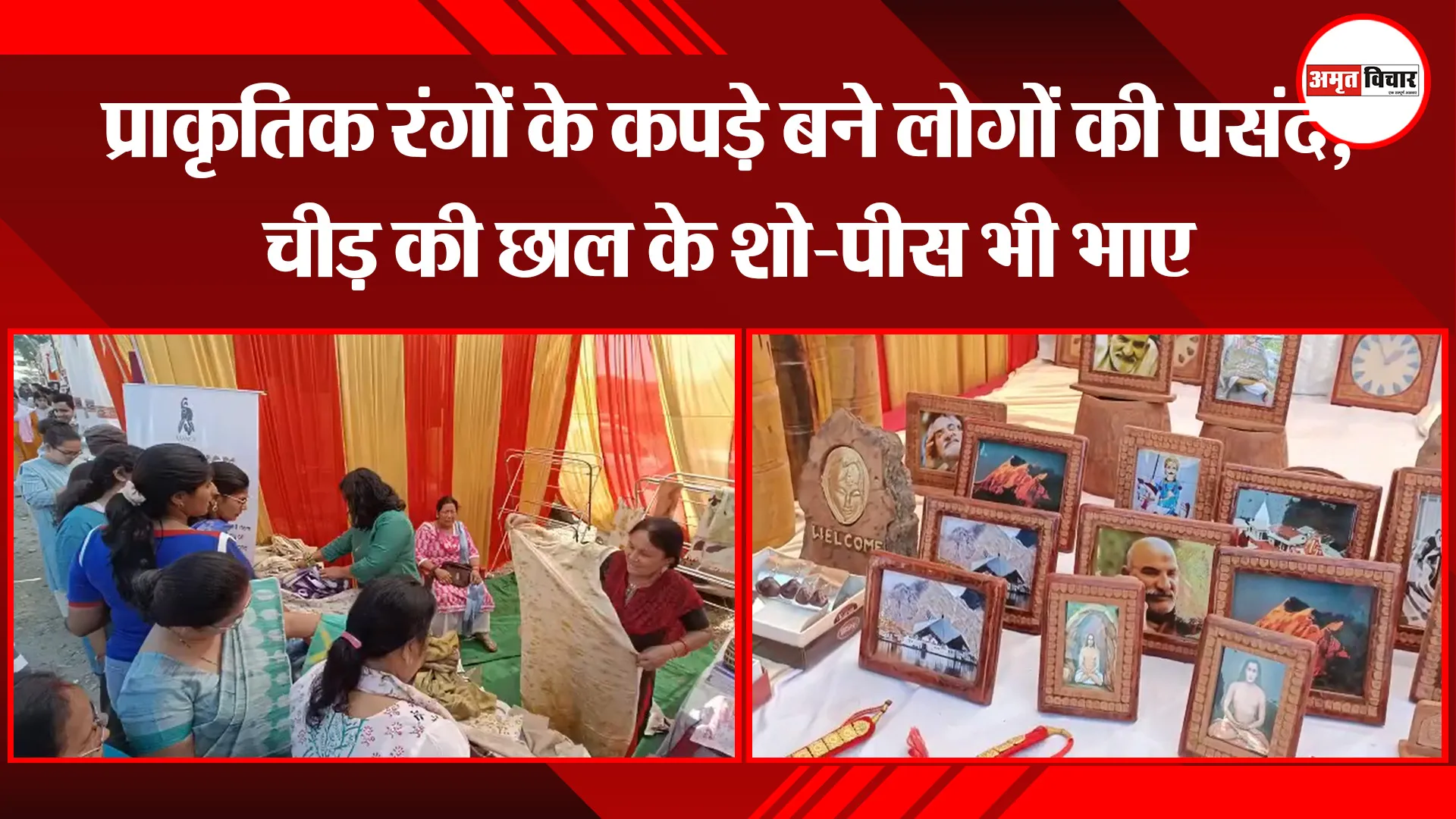 हल्द्वानी: प्राकृतिक रंगों के कपड़े बने लोगों की पसंद, चीड़ की छाल के शो-पीस भी भाए