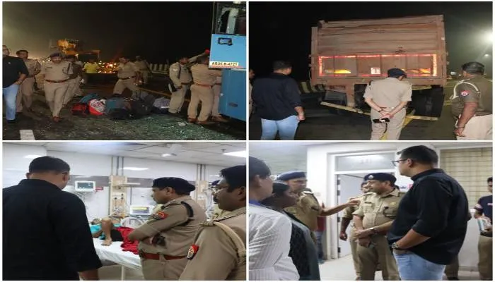 इटावा: आगरा-लखनऊ एक्सप्रेसवे पर डंपर से टकराई बस, चार यात्रियों की मौत, कई घायल