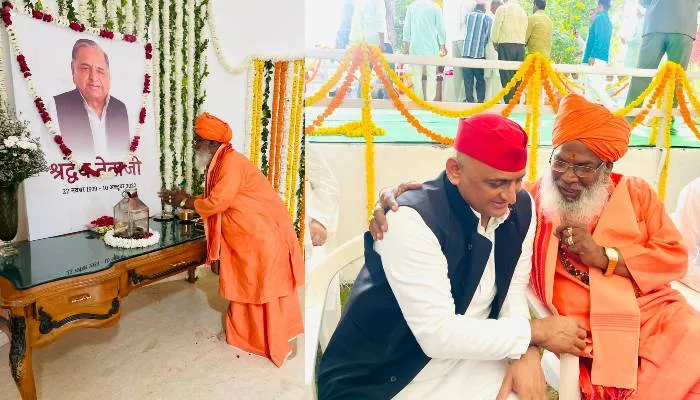 इटावा: कई दलों के नेता पहुंचे सैफई, मुलायम सिंह यादव को दी श्रद्धांजलि