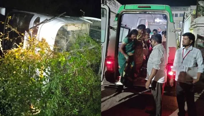 हमीरपुर: सेरेमनी कार्यक्रम से लौटते वक्त पलटी बस, दो दर्जन से ज्यादा घायल