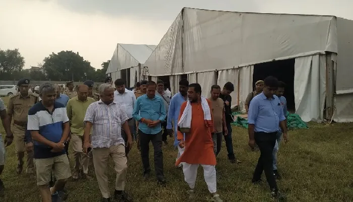 चित्रकूट : ग्रामोदय मेले की तैयारियों का जायजा लेने पहुंचे अवनीश अवस्थी