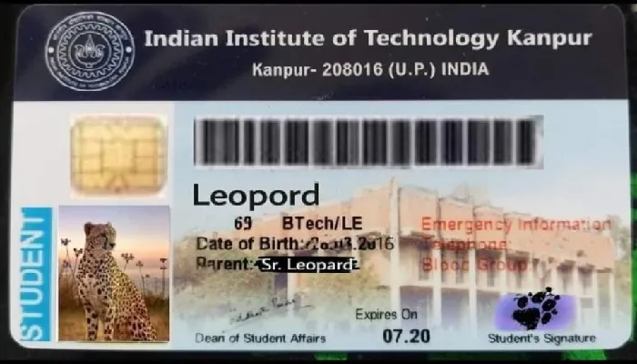 मीम्स वायरल : तेंदुए ने आईआईटी में लिया एडमिशन, आईकार्ड जारी