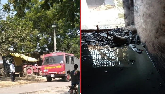 शॉर्ट सर्किट : आग की जद में आने से महिला झुलसी, गृहस्थी जलकर राख