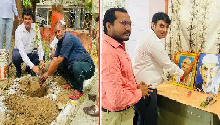 हमीरपुर : महात्मा गांधी और लाल बहादुर शास्त्री को किया गया नमन