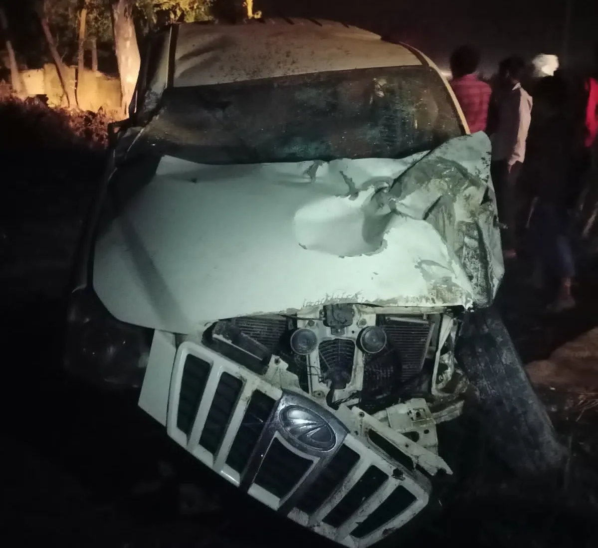 बहराइच: ओवरटेक करने के चक्कर में पोल से टकराए वाहन, चार घायल 