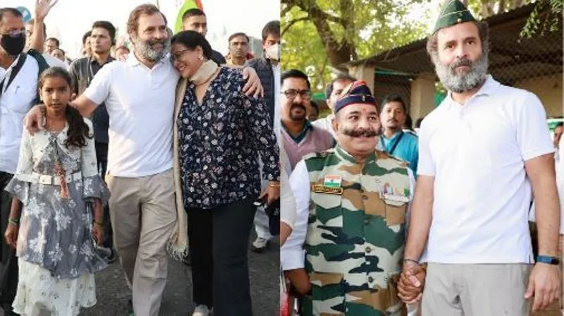 कारगिल युद्ध के नायक दीपचंद और अभिनेत्री मोना अंबेगांवकर ‘भारत जोड़ो यात्रा’ में हुए शामिल