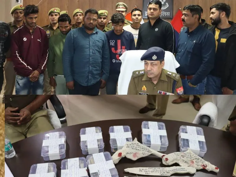 इटावा: चोरी करने वाले अभियुक्त और जानकारी देते एसएसपी जयप्रकाश सिंह 