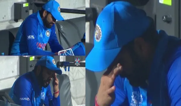 ICC T20 WC 2022 : हार के बाद इमोशनल हुए रोहित शर्मा, डगआउट में बैठकर  बहाए आंसू... देखें वीडियो