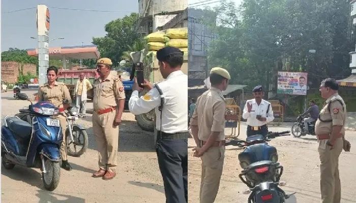 यातायात माह : दूसरे दिन तीन पुलिस कांस्टेबल का कटा चालान