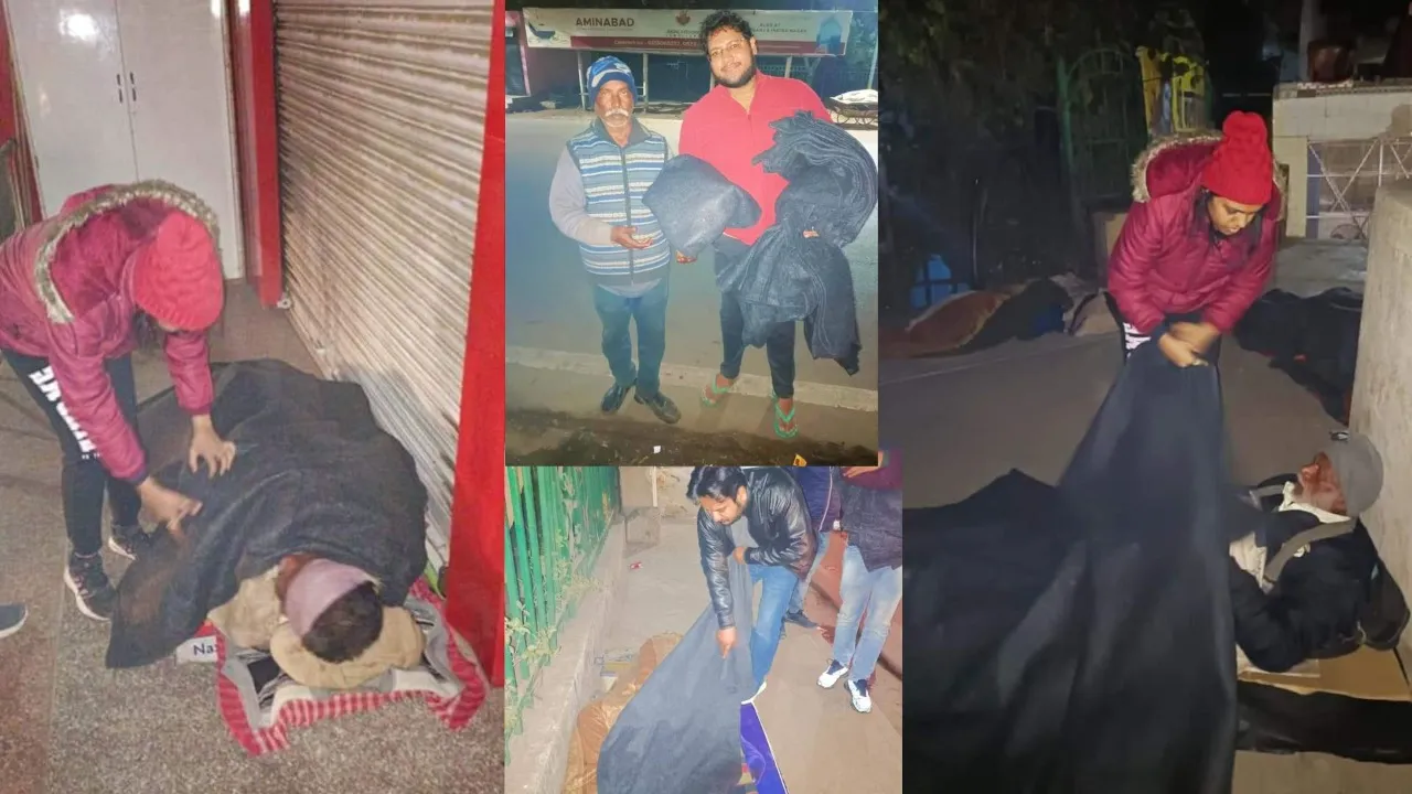 लखनऊ : एम्पॉवर स्किल फाउंडेशन ने देर रात जरुरतमंदों को बांटे कंबल, सड़क किनारे सो रहे लोगों को मिली राहत 