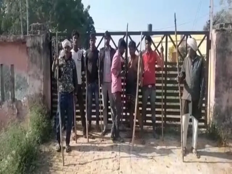 हरदोई: स्कूल के बाद किसानों ने अब स्वास्थ्य केन्द्र में बंद किए गोवंश 