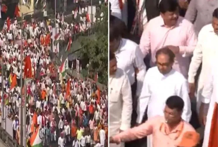 मुंबई : एमवीए घटक दलों ने निकाला महाराष्ट्र सरकार के खिलाफ ‘हल्ला बोल’ मार्च 