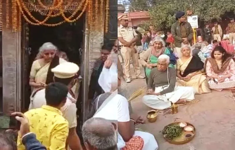 निर्मला सीतारमण ने विष्णुपद के प्रसिद्ध देवघाट पर किया पिंडदान, मंदिर में की पूजा-अर्चना