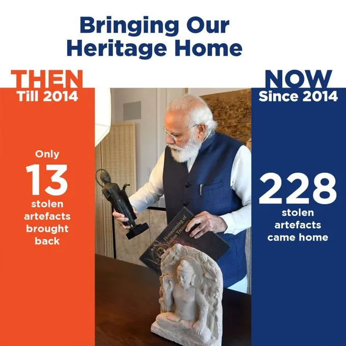 2014 के बाद से चोरी गई 228 कलाकृतियां वापस लाई गईं : संस्कृति मंत्रालय 