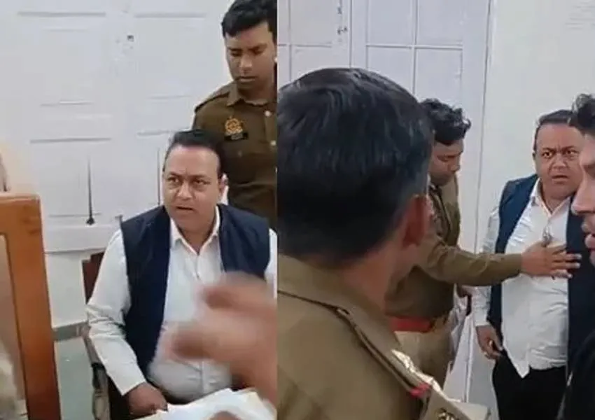 बुलंदशहर: कोर्ट रूम में दारोगा को वकील ने जड़ा थप्पड़, पेशी के दौरान हुई हाथापाई, वीडियो वायरल