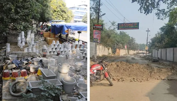 Kanpur News : दक्षिण में बने नगर निगम के चबूतरों पर कब्जे, सड़क पर दुकानें लगने से लगता है जाम