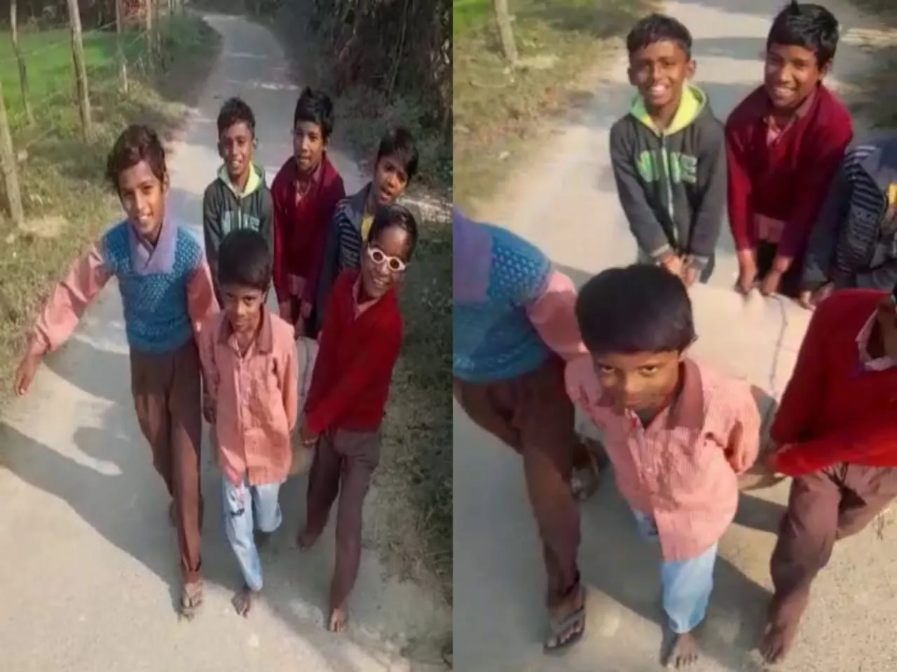 बहराइच: प्राइमरी स्कूल के नन्हे-मुन्ने ढ़ोते नजर आए स्कूल के मिड-डे मील का बोरा