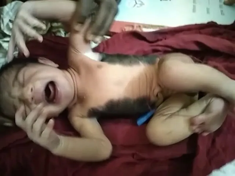 हरदोई: महिला ने विचित्र बच्चे को दिया जन्म, देखकर डॉक्टर हुए हैरान 