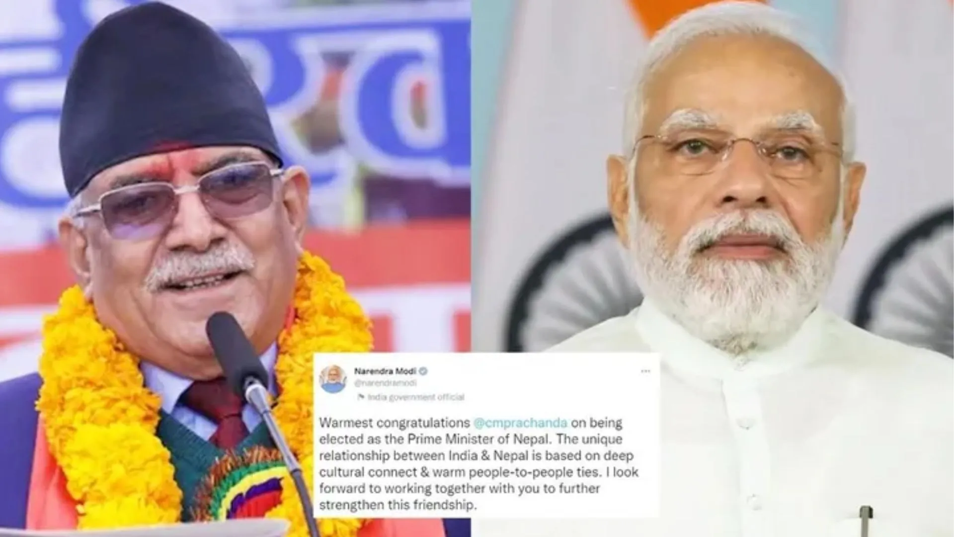 PM Modi ने नेपाल के नए प्रधानमंत्री पुष्पकमल दहल प्रचंड को दी बधाई, कहा- आपके साथ काम करने को उत्सुक 