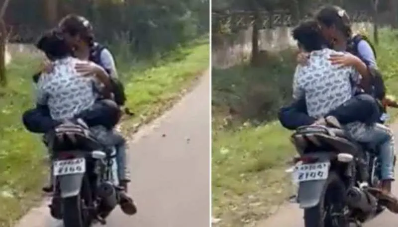 Video: Girlfriend को चलती बाइक की टंकी पर बैठाया, करने लगा ऐसी हरकत, पुलिस ने लिया एक्शन
