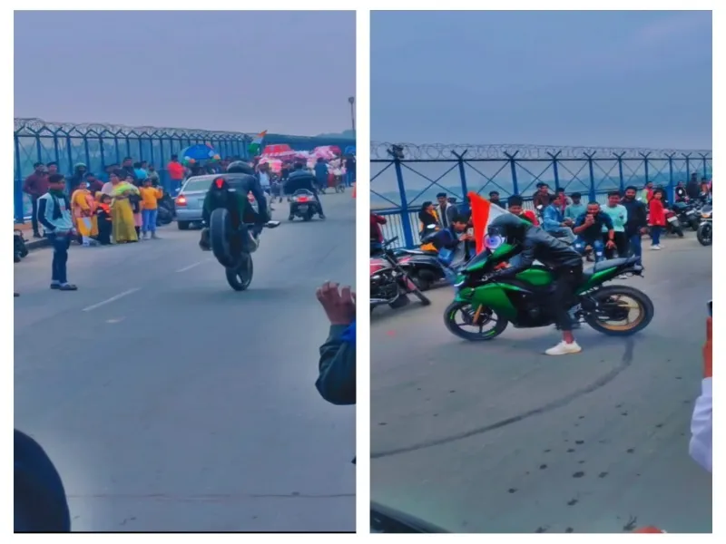 Kanpur Breaking: राइडर करता रहा स्टंट, लोग बनाते रहे Video