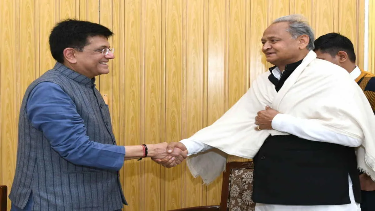 CM गहलोत से मिले पीयूष गोयल, जी-20 के मंत्री समूह की बैठक पर हुई चर्चा 