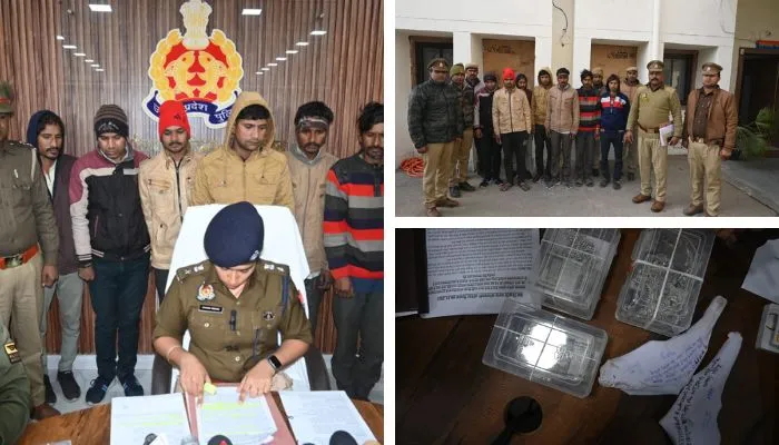 Auraiya News : पुलिस ने खुलासा कर सात आरोपियों को किया गिरफ्तार, आरोपी बोले- शौक पूरे करने को करते चोरी