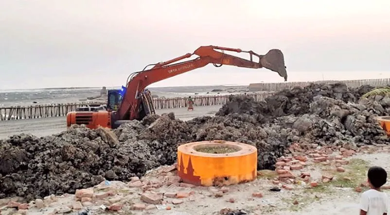 गंगासागर मेला स्थल: तट पर हो रहा कटाव, रोकने के लिए उठाये गये कदम 