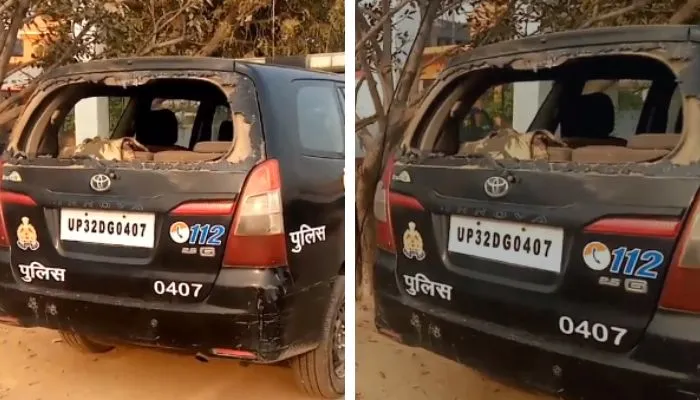 एक बार फिर पिटी कानपुर कमिश्नरेट पुलिस, झगड़े की सूचना पर पहुंची पीआरवी के तोड़े गाड़ी के शीशे