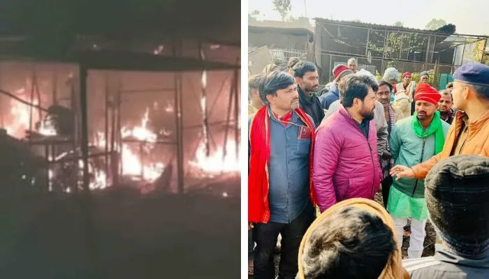 Chitrakoot Fire : सीतापुर में सब्जी मंडी की पांच दुकानें चढ़ी आग की भेंट, लाखों का माल जलकर खाक