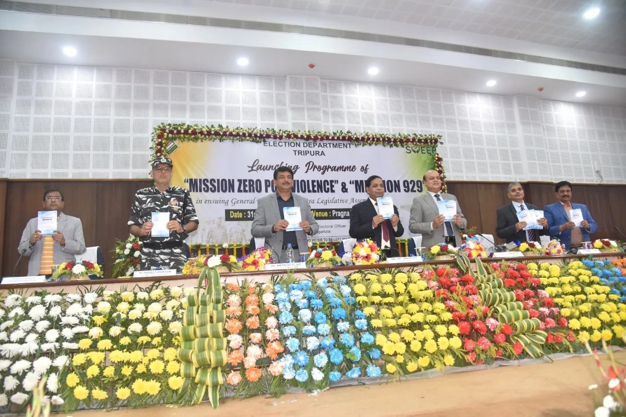 त्रिपुरा में 90 फीसदी से अधिक मतदान के लिए चुनाव आयोग का 'मिशन 929' 