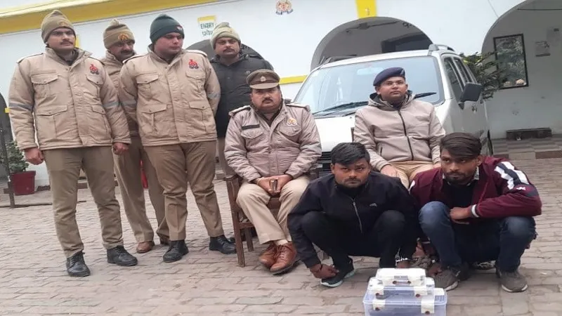 संभल : चोरी की कार के साथ दो शातिर अपराधी पकड़े, दोनों के खिलाफ दर्ज हैं गैंगस्टर सहित 13 मुकदमे