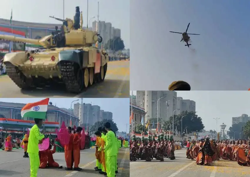 Republic Day 2023: UP विधानसभा पर राज्यपाल ने तिरंगा फहराया, हेलिकॉप्टर से बरसाए गए फूल
