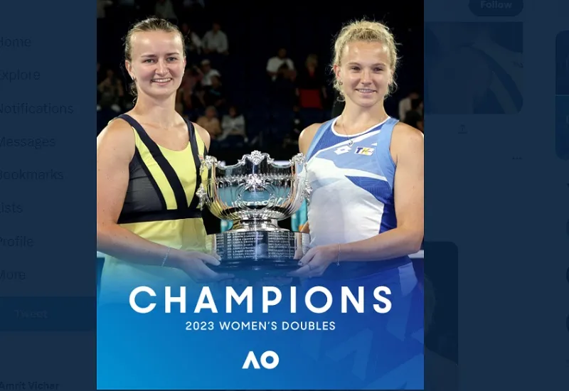 Australian Open 2023 : 'यह सफर शानदार रहा', चेक गणराज्य की जोड़ी ने जीता आस्ट्रेलियाई ओपन का महिला युगल खिताब 