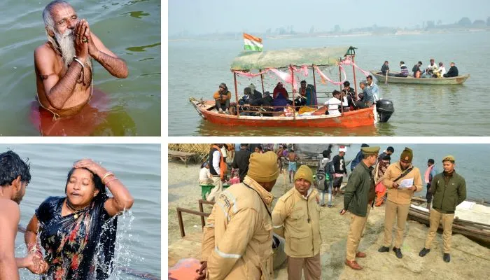 Kanpur में Makar Sankranti पर श्रृद्धालुओं ने घाटों पर किया स्नान, पुलिस-प्रशासन के रहे पुख्ता इंतजाम