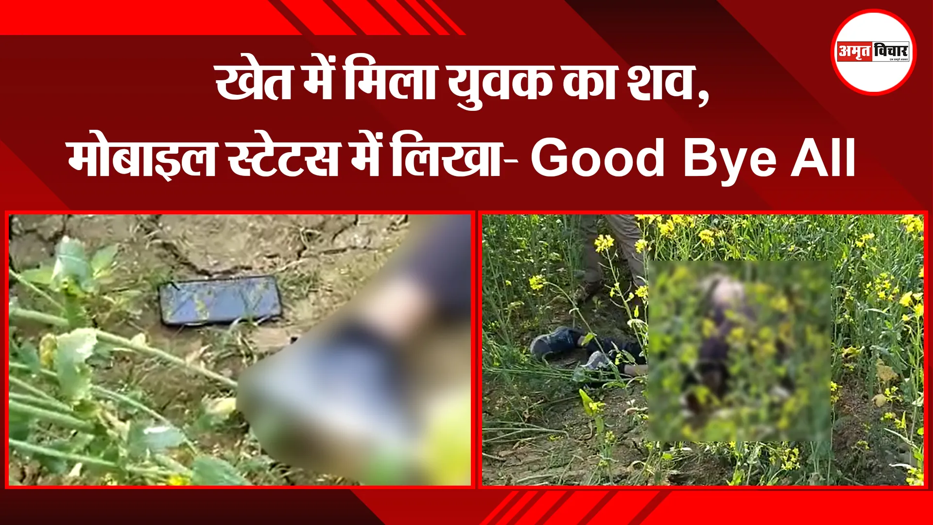 बरेली: खेत में मिला युवक का शव, मोबाइल स्टेटस में लिखा- Good Bye All