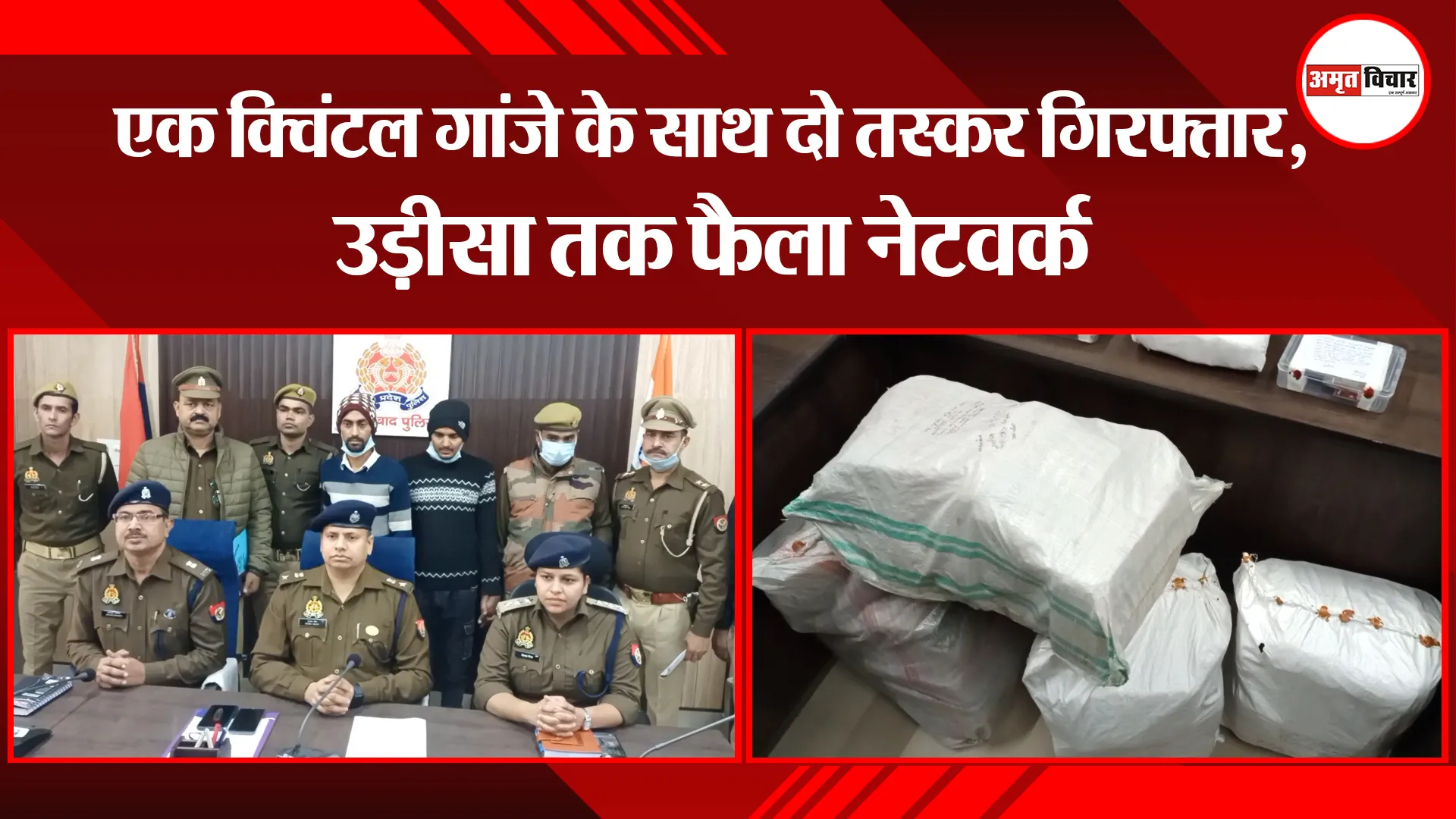 मुरादाबाद: एक क्विंटल गांजे के साथ दो तस्कर गिरफ्तार, उड़ीसा तक फैला नेटवर्क