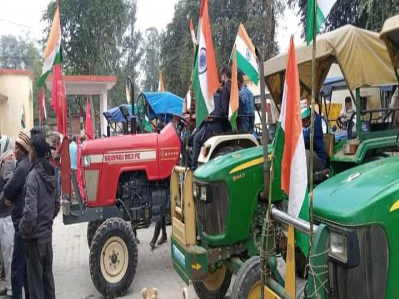 सुलतानपुर : संयुक्त किसान मोर्चा ने निकाला ट्रैक्टर जुलूस