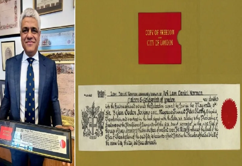 ब्रिटिश-भारतीय उद्यमी मनीष तिवारी 'Freedom of the City of London' पुरस्कार से सम्मानित 