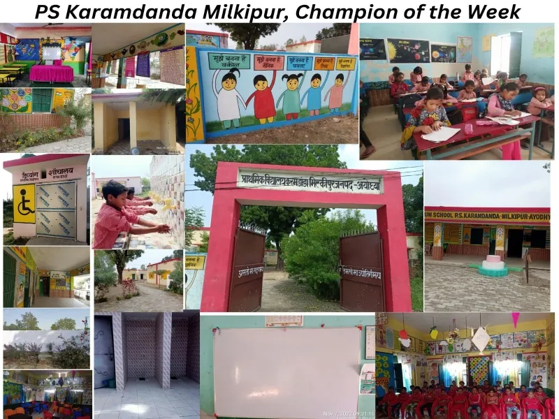 अयोध्या: मिल्कीपुर का प्राथमिक विद्यालय करमडांडा चैम्पियन आफ वीक बना