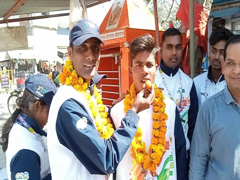 रायबरेली: खेलो इंडिया खेलकर लौटे थांगता खिलाड़ियों का जोरदार स्वागत