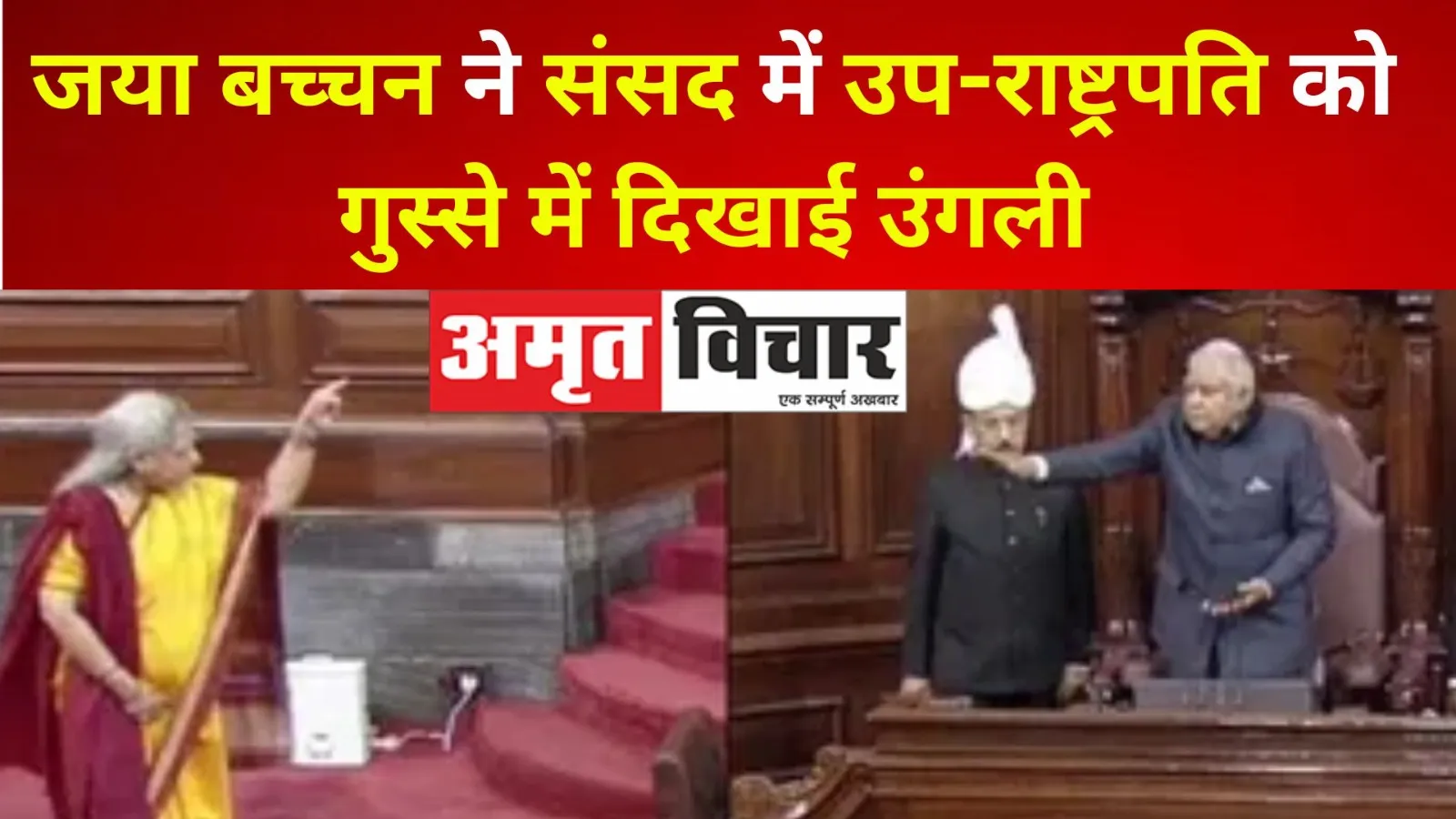 VIDEO : जया बच्चन ने संसद में उप-राष्ट्रपति को गुस्से में दिखाई उंगली, भड़क उठे लोग