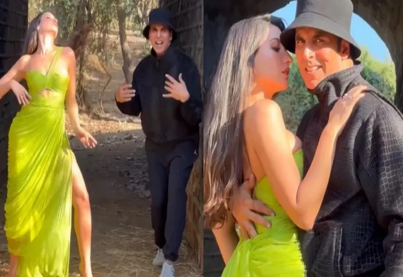 Video : Akshay Kumar संग रोमांटिक हुईं Nora Fatehi, हाई हील्स में लगाए ठुमके...फैंस ने किए मजेदार कमेंट
