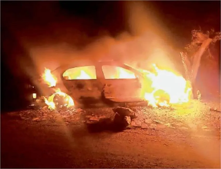 गौतम बुद्ध नगर में पेड़ से टकराकर  Mercedes Car में लगी आग, चालक की जलकर मौत