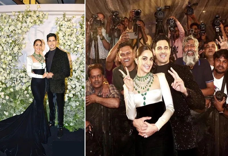Sid-Kiara Reception Photos : ब्लैक ऑउटफिट में स्टनिंग लगे सिद्धार्थ-कियारा, लुक देख फैंस भी हो गए हैरान 