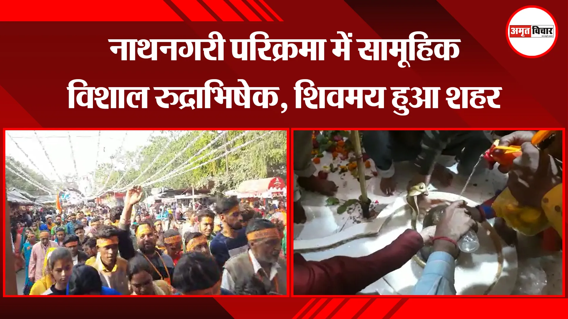 बरेली: नाथनगरी परिक्रमा में सामूहिक विशाल रुद्राभिषेक, शिवमय हुआ शहर