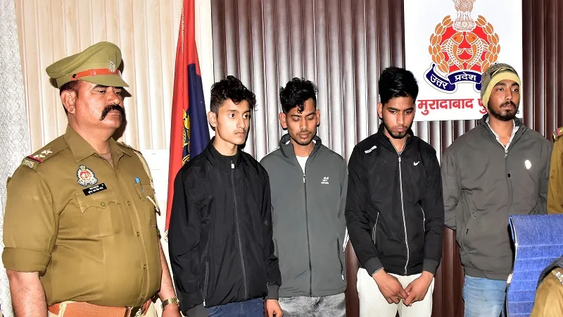 मुरादाबाद: चोरी की पांच बाइकों समेत चार ऑटो लिफ्टर गिरफ्तार